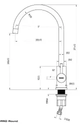 Lorreine Pro Round Кухненски смесител в цвят Gun Metal, с кръгъл и въртящ се чучур 1208957313