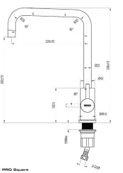 Lorreine Pro Square Кухненски смесител в матово черно с въртящ се чучур 1208957318
