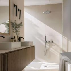 Waterevolution Flow вграден душ комплект хром с термостат, дъждовна душ и ръчна душ 1208957343