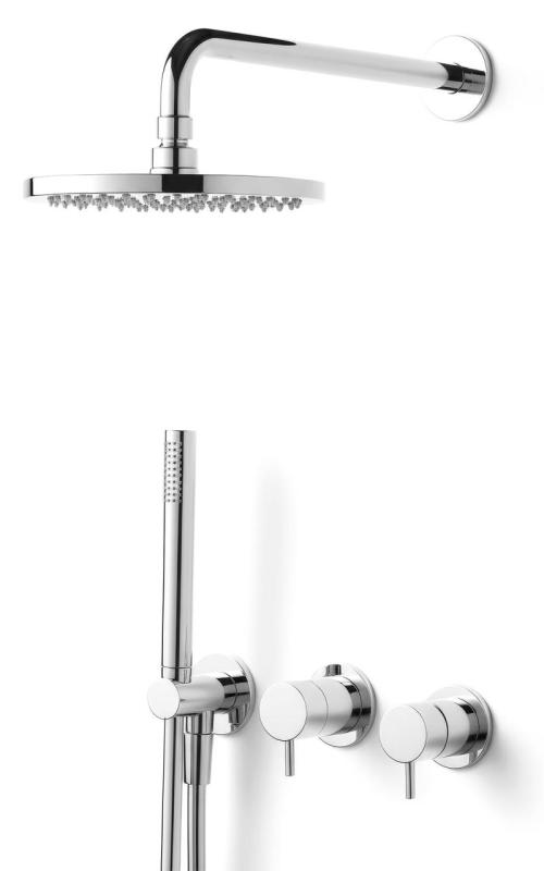 Waterevolution Flow вграден душ комплект хром с термостат, дъждовна душ и ръчна душ 1208957343