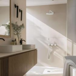 Waterevolution Flow вграден душ комплект, матово бял, с термостат, дъждовна душ кабина и ръчна душ кабина 1208957344