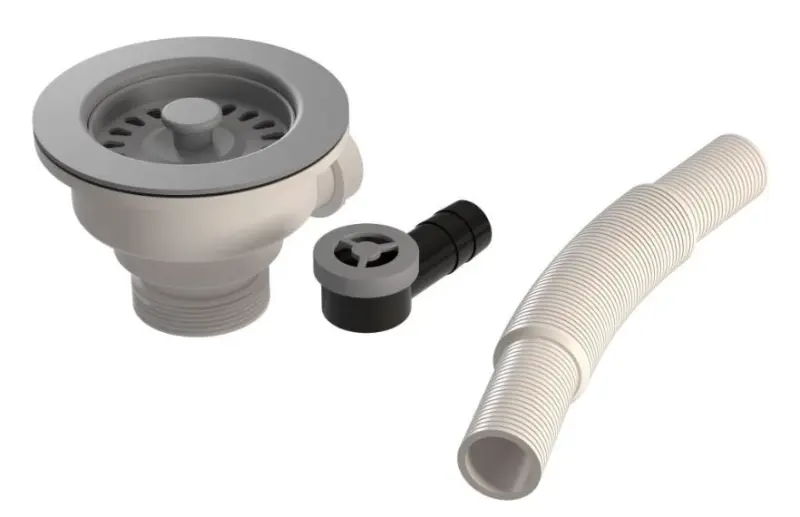 GraniteMy Комплект за оттичане с кръгъл преливник , цвят сиво 1208957347