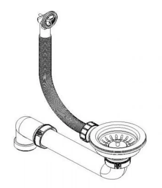 Ausmann комплект месингови сифони за мивка, включително преливник от месинг 1208957348
