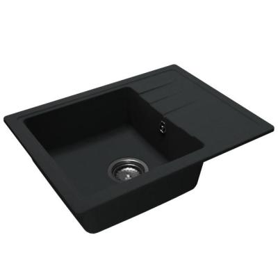 GraniteMy Smart изключително плитка гранитна мивка за монтаж над нивото на плота в черно 58x44 см с обръщаем отцедник 1208957354