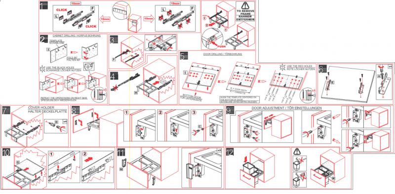 Franke Sorter Garbo 45-2 Система за отпадъци, за вграждане, 1x12 и 1x18л кош за отпадъци 1210200692