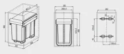 Garbi Sorter S-30-2 Система за отпадъци  с 2 кофи 1 x 10 и 1 x 20 литра 1208957363
