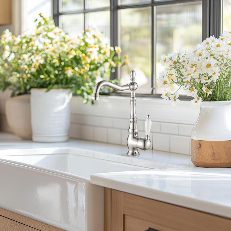 AquaTrimo Vivaldi Класически кухненски смесител хром с въртящ се чучур 21VV7371CM