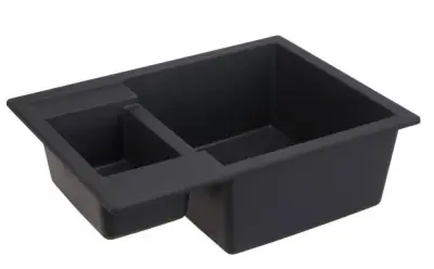 GraniteMy Smart изключително плитка 1,5 гранитна мивка за монтаж над нивото на плота в черен цвят, обръщаема 58x44 см 1208957386