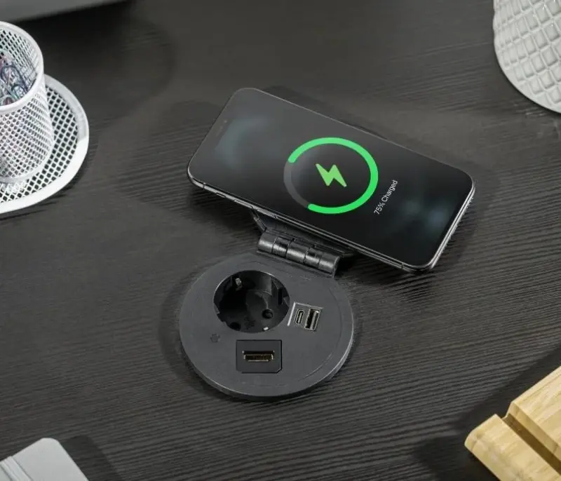 Indux Cover вграден щепсел със заземяване за бяла кухня в работен плот с разменяеми връзки 1208957398