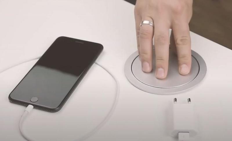 Indux Push потапяща се сребърна кухненска контактна кутия в работния плот с 4 контакта 1208957413