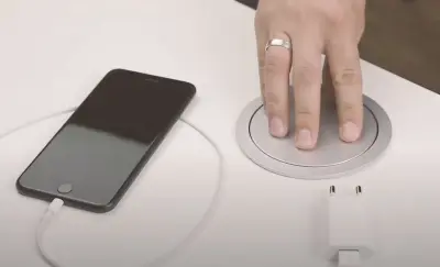 Indux Push Потъваща сребърна колона за кухненски плот, с 4 гнезда 1208957414