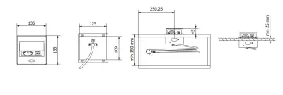 Indux Flip Small Кухненски контакт за работния плот или горния шкаф, матово бял с 2 USB зарядни 1208957423