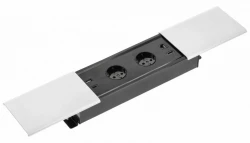 Indux Slide max Кухненски контакт с 2 гнезда за работния плот с USB-A, HDMI, RJ45 и USB-C, матово бяло 1208957429