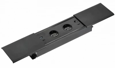 Indux Slide max вградена кухненска контактна кутия в работния плот с USB-A, HDMI, RJ45 и USB-C цвят матово черно 1208957430