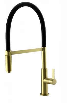Ausmann Lavea Златен кухненски смесител PVD gold с въртящ се и гъвкав чучур 1208957436