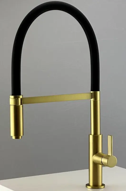 Ausmann Lavea Златен кухненски смесител PVD gold с въртящ се и гъвкав чучур 1208957436