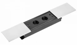Indux Slide max вградено кухненско контактно гнездо с заземяване в работния плот с USB-A, HDMI, RJ45 и USB-C, цвят мат бял 1208957440
