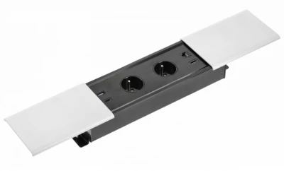 Indux Slide max вградено кухненско контактно гнездо с заземяване в работния плот с USB-A, HDMI, RJ45 и USB-C, цвят мат бял 1208957440