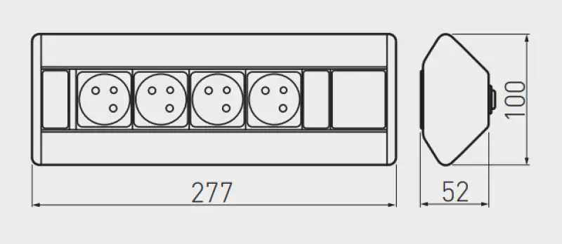 Индукс Corner ъглова кухненска контактна система с 3 заземени контакта и 2 USB зарядни устройства 1208957442