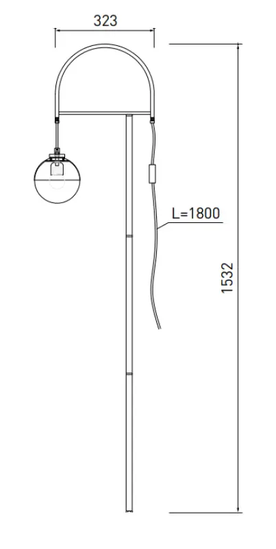 Декоративна месингова златна стояща лампа Abies с черен мраморен основа 7573