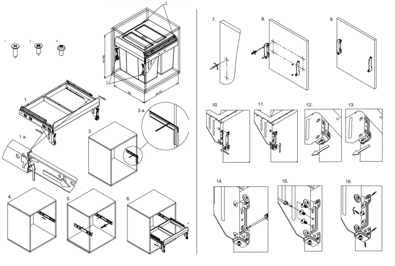 Garbi Carrier C-40-2 Система за отпадъци със собствени релси и 2 коша за боклук 2 x 16 литра 1208957462
