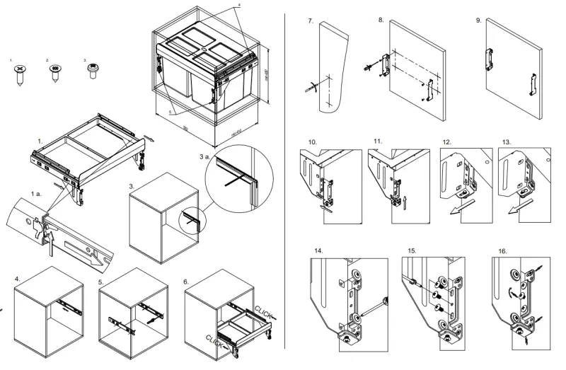 Garbi Carrier C-60-2 Система за отпадъци със собствени релси и 2 коша за отпадъци 2 x 27 литра 1208957468