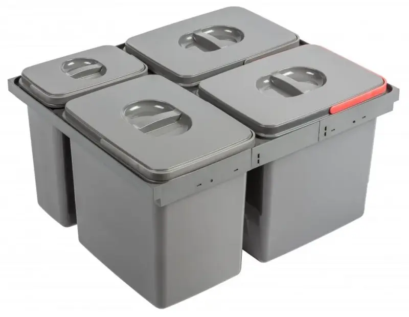 Garbi Basket B-60-4-H Система за отпадъци за чекмедже 60см вкл. държач и 4 кофи за боклук 1208957472