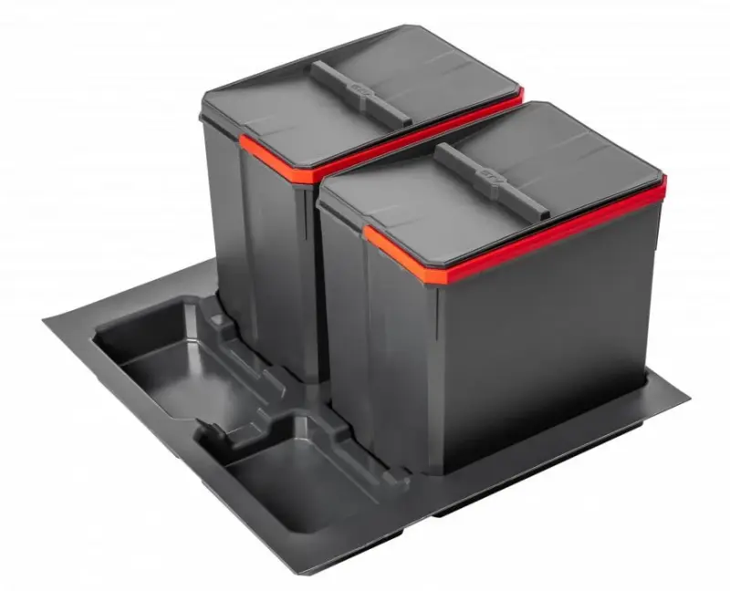 Garbi Basket B-60-2 Система за сортиране на отпадъци за чекмедже 60cm вкл. държач и 2 кофи за боклук 1208957474