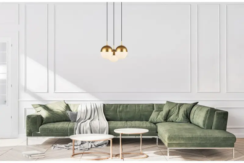 Декор Abies месинг златен модерен окачен лампион с кръгла метална лампа 7597