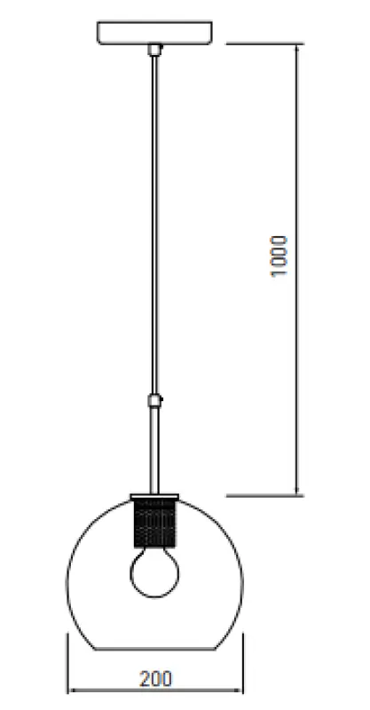 Декоративна сферична стъклена висяща лампа Giglas 8013