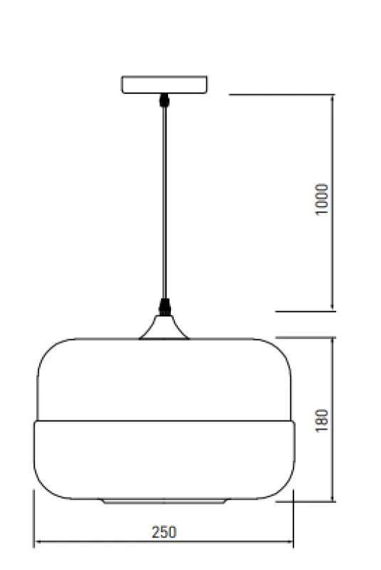 Декоративен модерен висящ лампион от метал и стъкло с ширина 250 мм 8433 от Lender
