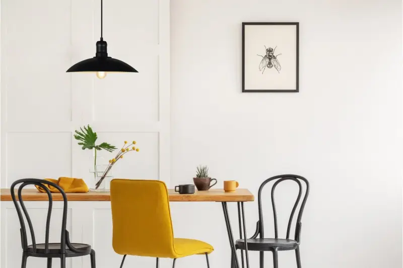 Декоративен хоризонт мат черна индустриална висяща лампа 4512