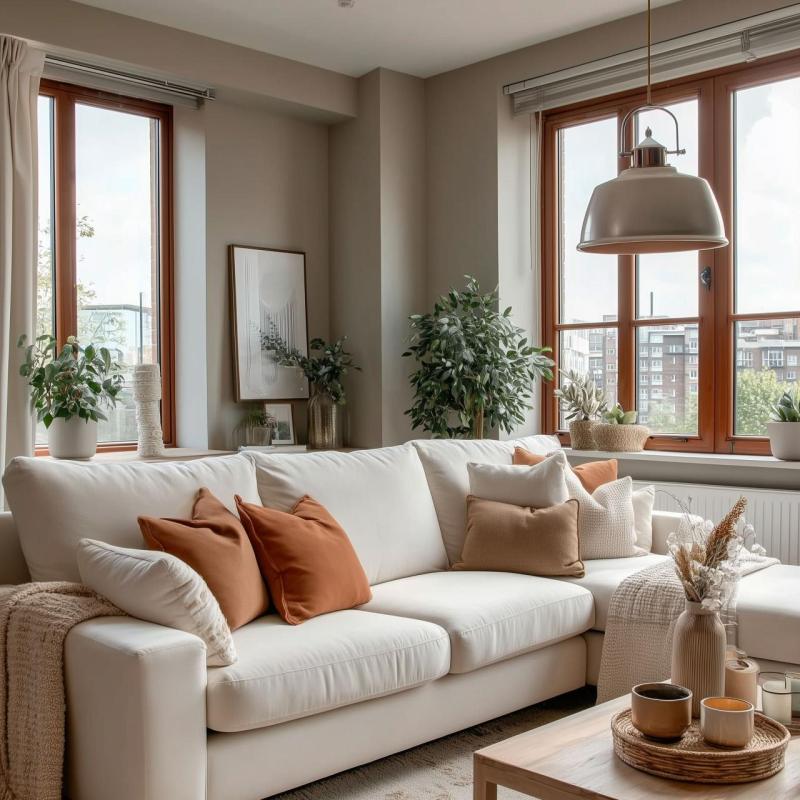 Декор Zenit метален абажур в формата на купол в бежов цвят с металик завършек 4871