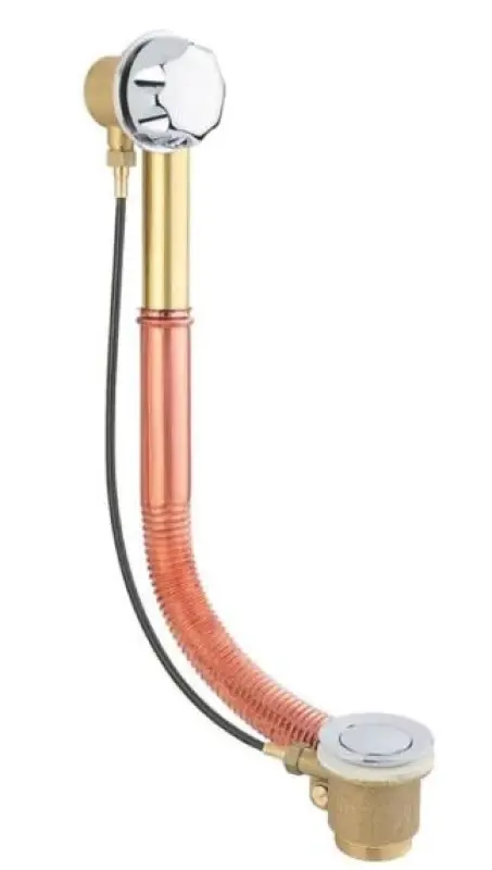 PB бронзов сифон за вана с въртящ се бутон за преливане за вградени вани бронз 1208957542