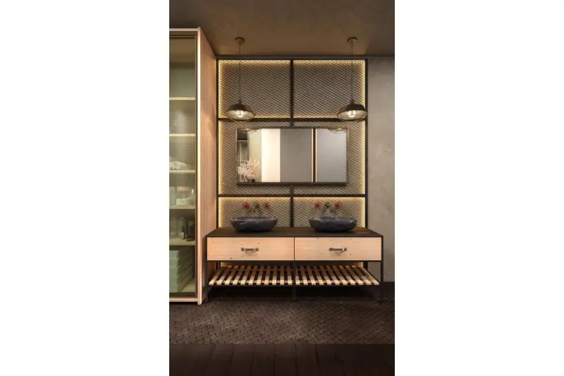 Декорация Ларс черен висящ лампион с индустриална черна решетка диаметър 36 см 2295