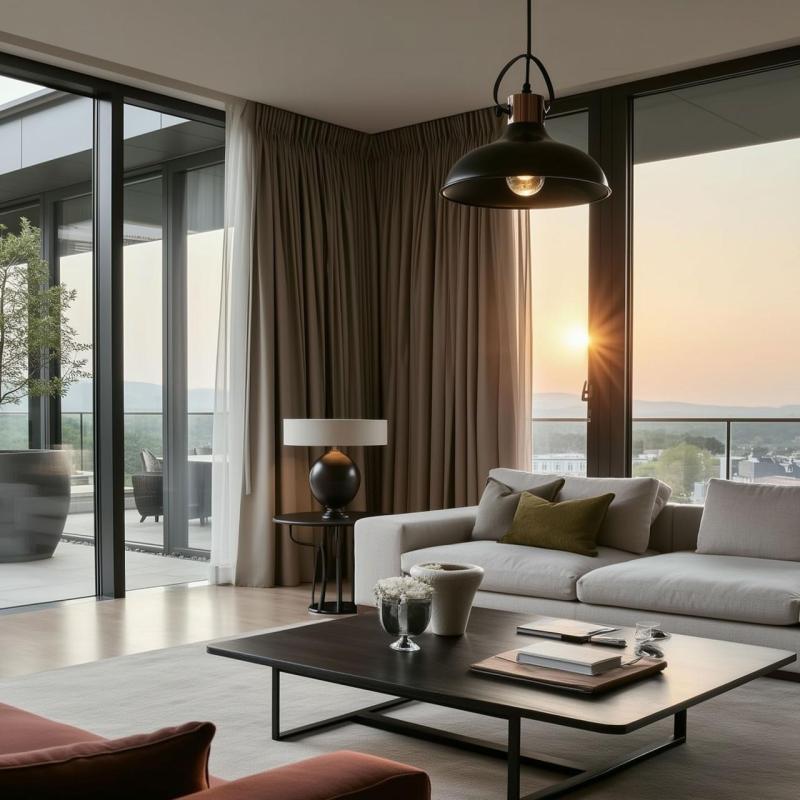 Декор Мис черен метален висящ лампион с крепеж за капачка във формата на петролна лампа 2363