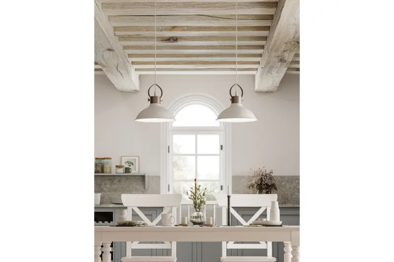 Декор Мийс бял метален висящ лампион с крепеж за капачка във формата на петролна лампа 2332