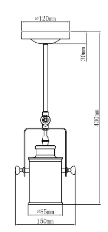 Декор Демир черен висящ лампион с 1 светлинен източник 3963