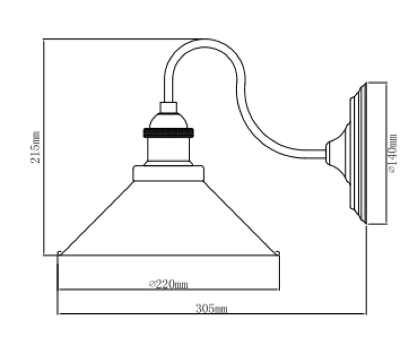 Декоративна лампа за стена Mani в черно и злато, метална, с диаметър 22 см 4052
