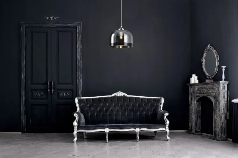 Декоративна лати цилиндрична черна висяща лампа от стъкло с диаметър 23,5 см 7122