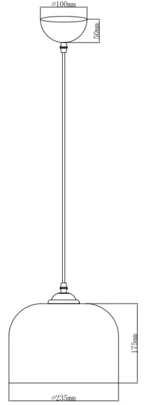 Декоративна лати цилиндрична амбърова окачена лампа от стъкло с диаметър 23,5 см 7146