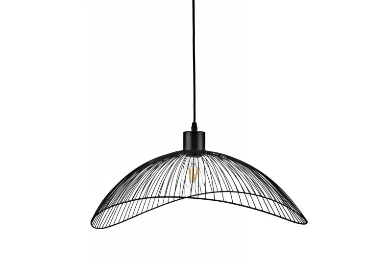 Декор Ретро винтидж черна лампа за окачване с тел 40 см диаметър 4137