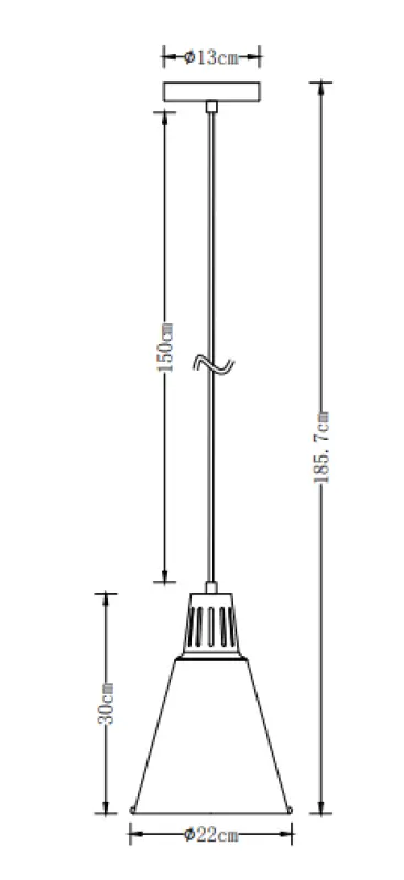 Декор Gianni стилна сива медна висяща лампа с диаметър 22 см 8051
