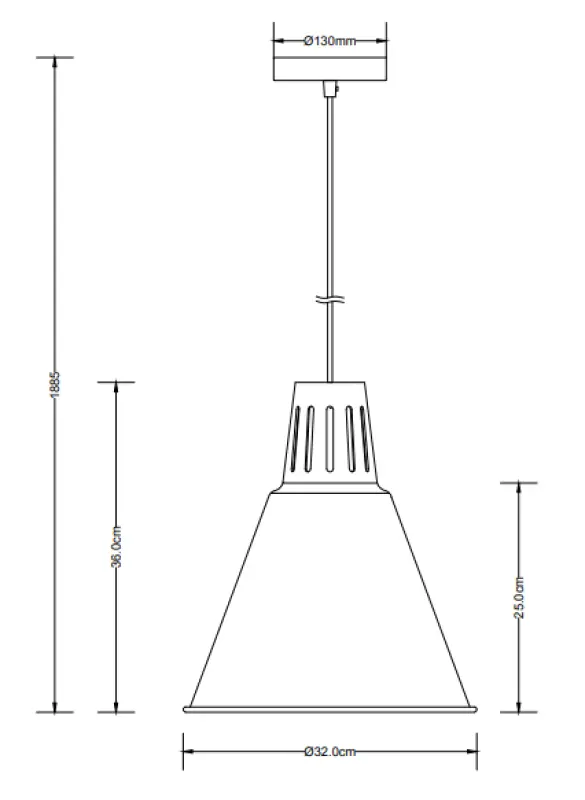 Декор Gianni стилен напълно черен подвесен лампион с диаметър 32 см 8136