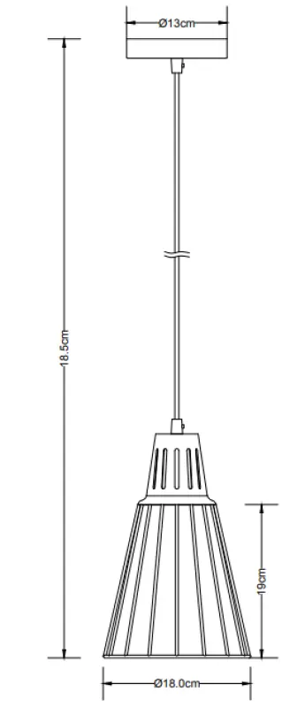 Декор Калиопе модерен черен висящ лампион от конец 18 см диаметър 8068