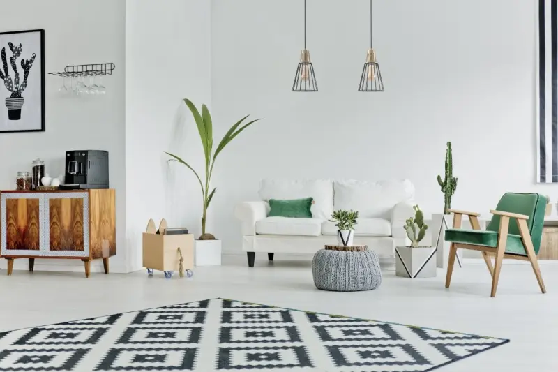 Декор Калиопе модерен зелен лампион с висяща нишка 18 см диаметър 8044