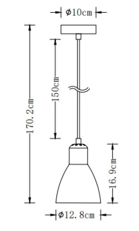 Декор Еторе бяла окачена лампа с бял кабел 1983