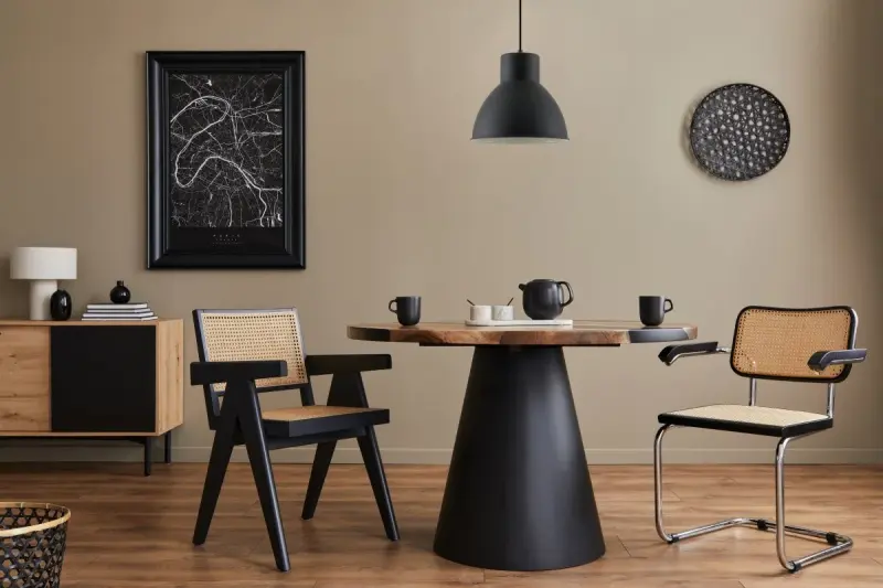 Декор Данте черен матови пендар лампион с бяла вътрешност диаметър 27.5 см 2119