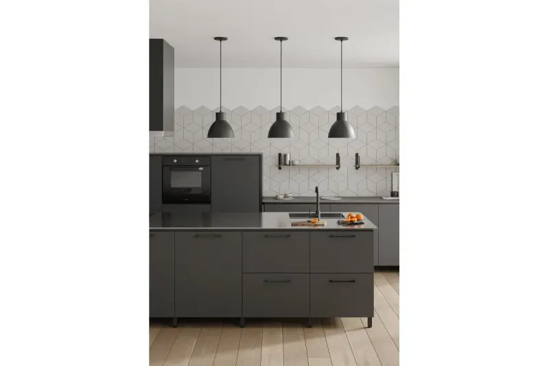 Декор Данте черен матови пендар лампион с бяла вътрешност диаметър 27.5 см 2119