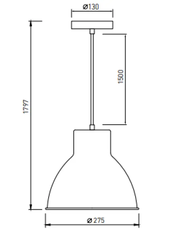 Декор Данте черен матови пендар лампион с бяла вътрешност диаметър 27.5 см 2119